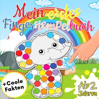Mein erstes Fingerstempelbuch ab 2: Enthält kurze interessante Fakten über jedes Tier | Baut eine Eltern-Kind-Bindung auf | Punktmarker Malbuch und Bastelbuch für Kleinkinder