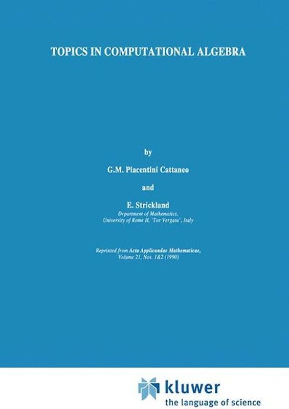 Topics in Computational Algebra