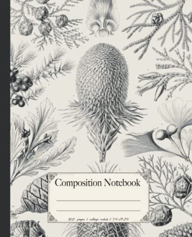 Composition Notebook: Artsy lined botanical notebook with Ernst Haeckel vintage wildflower plants illustrations. Perfect gift for nature & art lovers.
