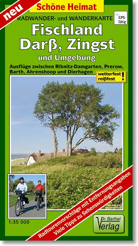 Radwander- und Wanderkarte Fischland, Darß, Zingst und Umgebung