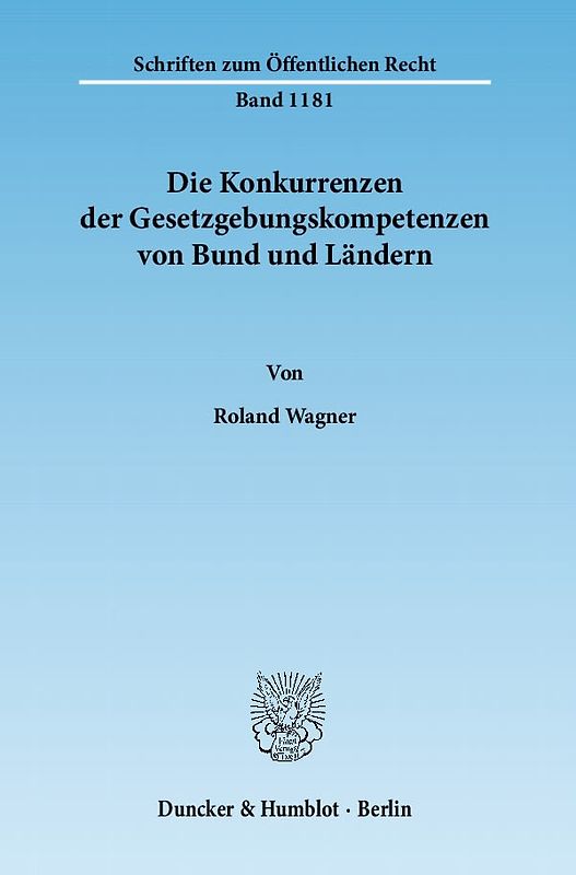 Die Konkurrenzen der Gesetzgebungskompetenzen von Bund und Ländern.