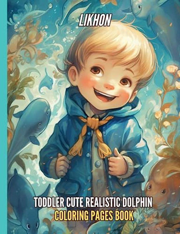 Likhon Toddler Cute Realistic Dolphin Coloring Pages Book