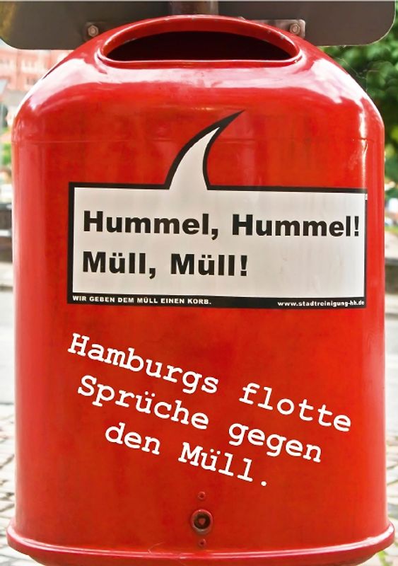 Hamburgs flotte Sprüche gegen den Müll. (Tischaufsteller DIN A5 hoch)