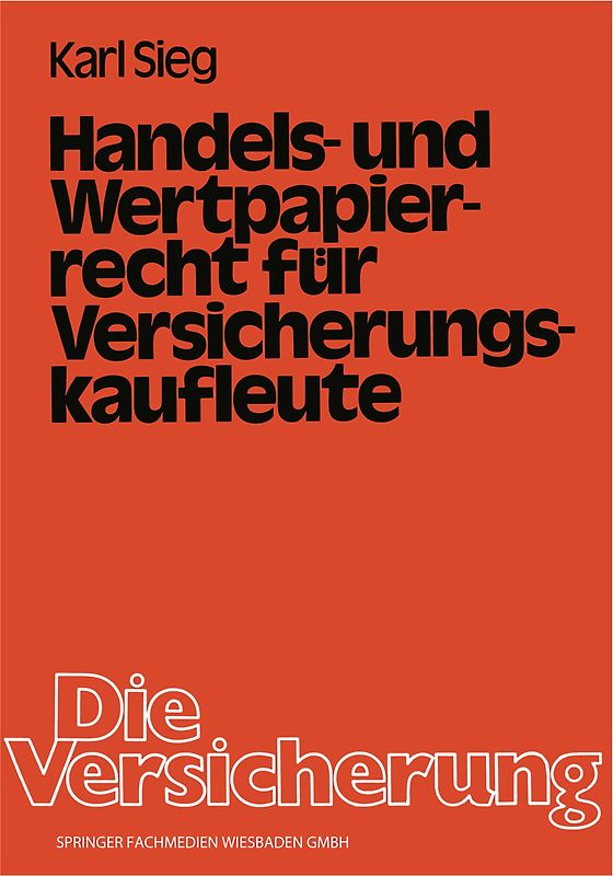 Handels- und Wertpapierrecht für Versicherungskaufleute