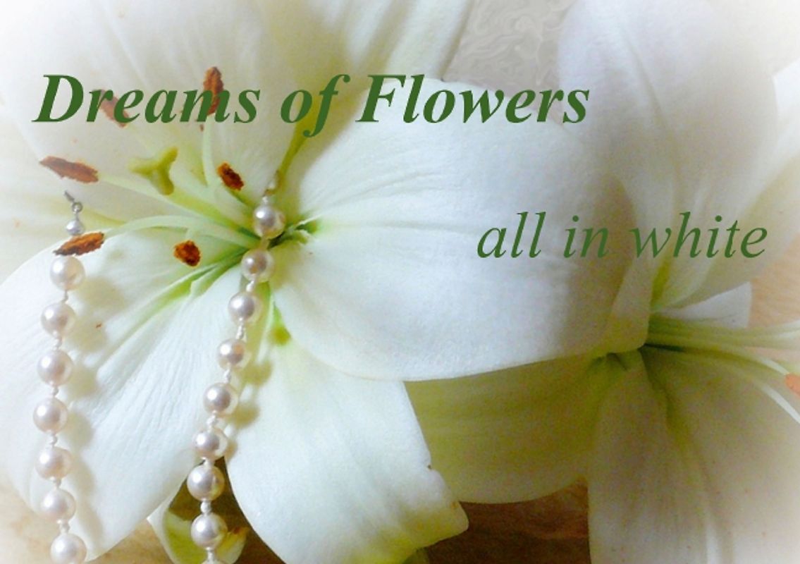 Dreams of Flowers - all in white (Stand-Up Mini Poster DIN A5 Landscape)