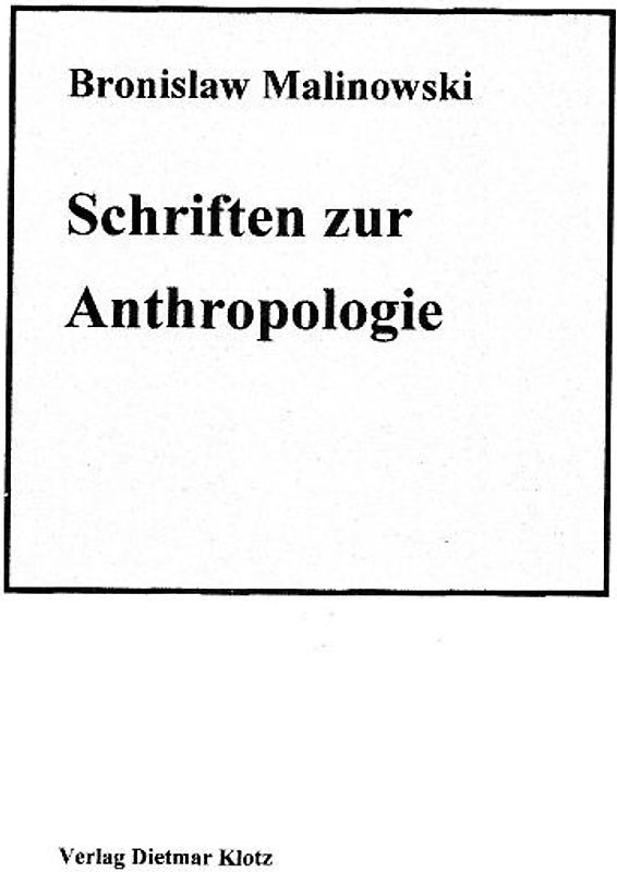 Schriften zur Anthropologie / Schriften zur Anthropologie