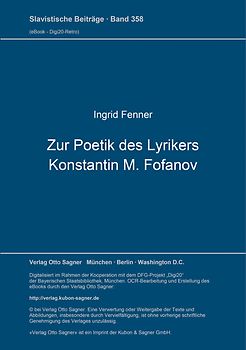 Zur Poetik des Lyrikers Konstantin M. Fofanov
