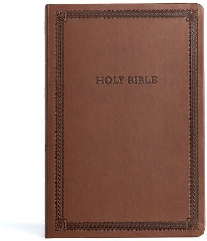 CSB Large Print Thinline Bible, Value Edition, Brown Leathertouch