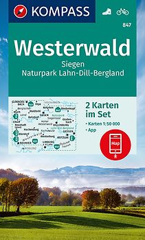 KOMPASS Wanderkarten-Set 847 Westerwald, Siegen, Naturpark Lahn-Dill-Bergland (2 Karten) 1:50.000