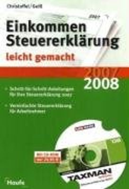 Einkommensteuererklärung 2007/2008 leicht gemacht mit Steuersoftware TAXMAN spezial