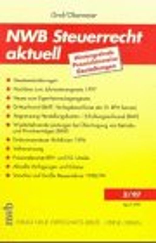 NWB Steuerrecht aktuell. Hintergründe - Praxishinweise - Gestaltungen. Ausgabe 2/1997