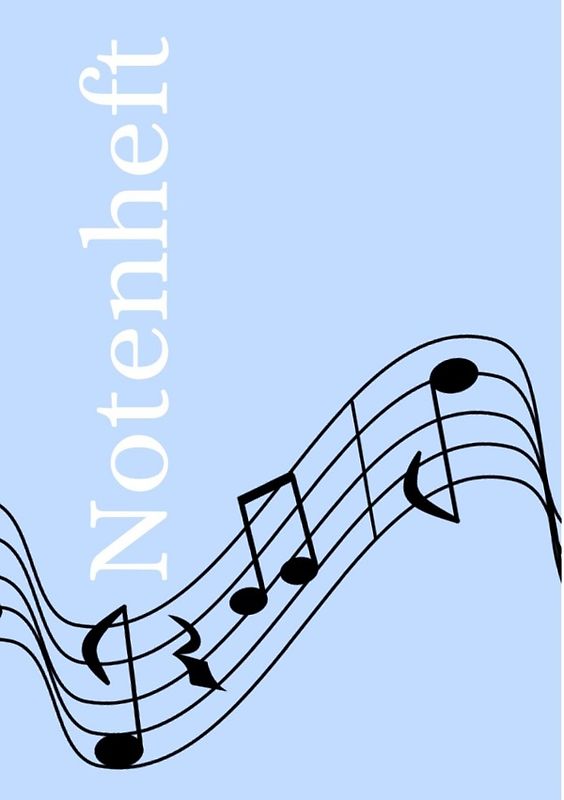 Notenheft: DIN A5 Notenlinienheft | 44 Seiten mit 12 Notenzeilen / Systeme pro Blatt | Papier 90g/m² | Musikheft mit Notenlinien