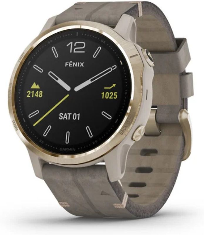 Garmin Fenix 6S Sapphire 42 mm beige et Velours bracelet gris