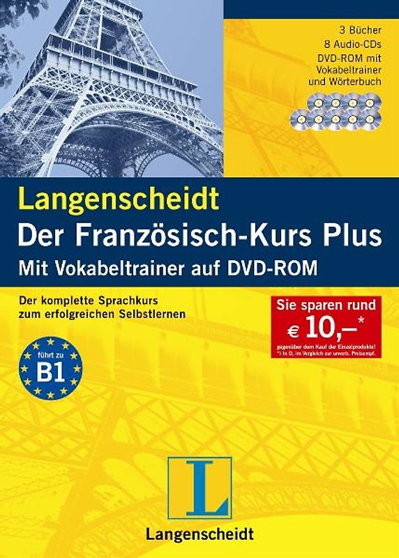 Langenscheidt Der Französisch-Kurs Plus - Set mit 3 Büchern, 8 Audio-CDs und DVD-ROM