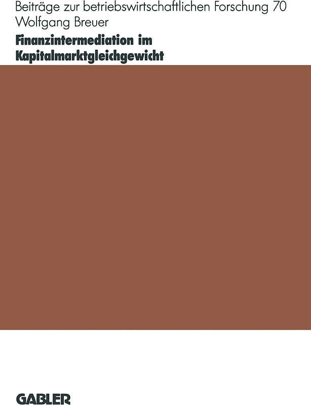 Finanzintermediation im Kapitalmarktgleichgewicht