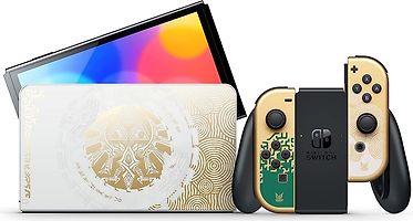 Nintendo Switch OLED 64 GB [The Legend of Zelda: Tears of the Kingdom Edición mandos oro incluidos] blanco