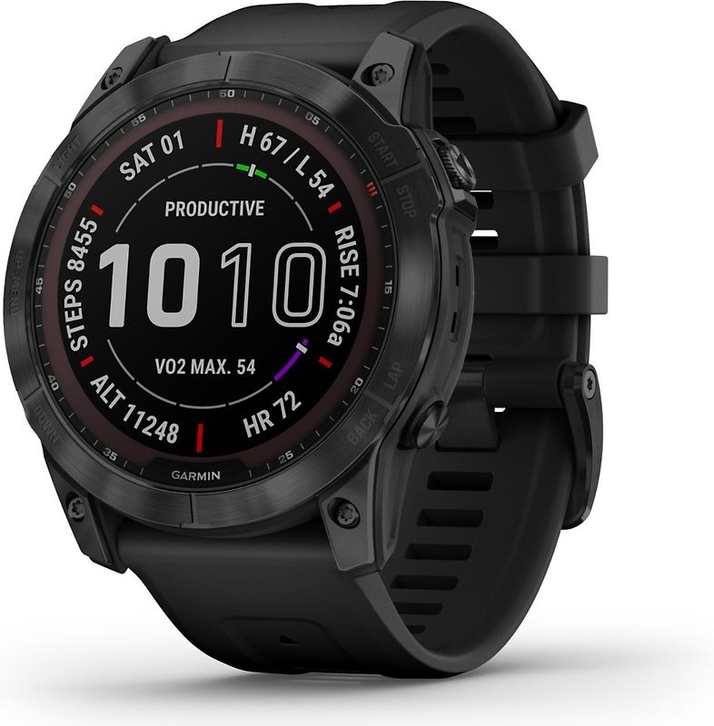 Garmin Fenix 7X 51 mm noir avec bracelet en silicone noir [Wi-Fi, Sapphire Solar Edition]