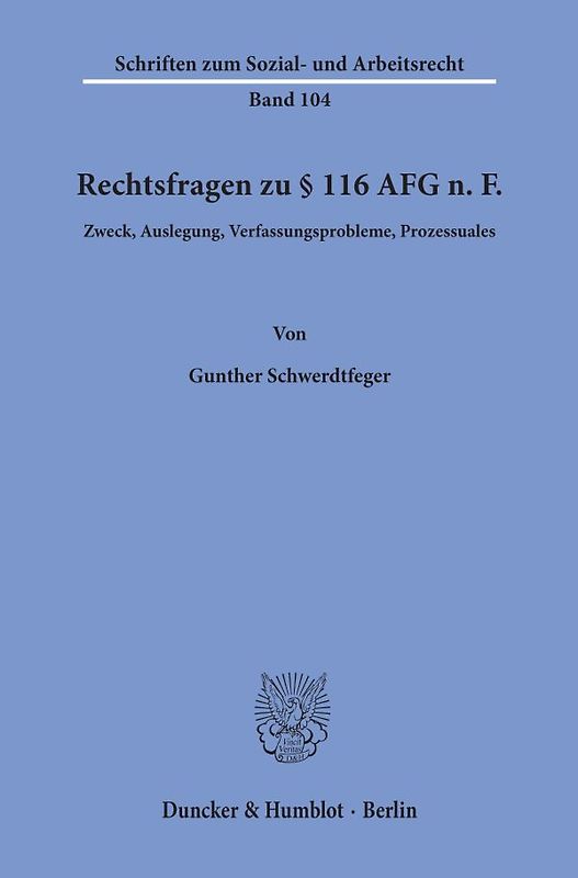 Rechtsfragen zu § 116 AFG n. F.