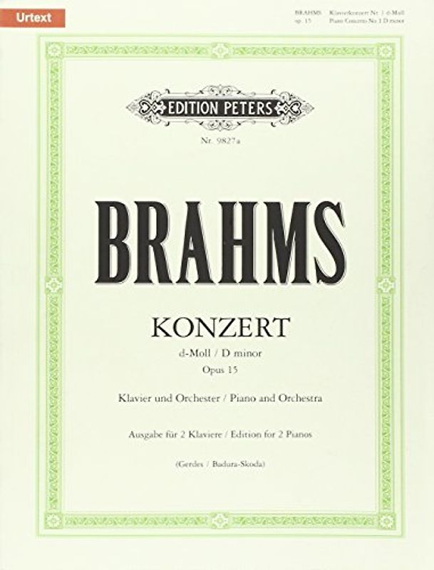 Konzert Nr. 1 d-Moll op. 15 für Klavier und Orchester, Ausgabe für 2 Klaviere: Für 2 Klaviere zu vier Händen (Edition Peters)