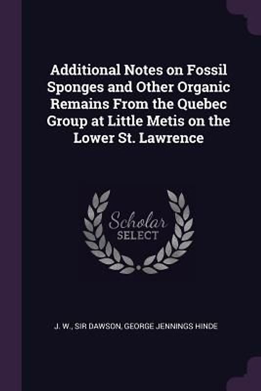 Additional Notes on Fossil Sponges and Other Organic Remains From the Quebec Group at Little Metis on the Lower St. Lawrence
