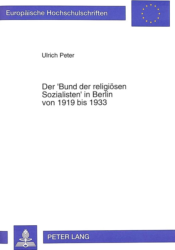 Der 'Bund der religiösen Sozialisten' in Berlin von 1919 bis 1933