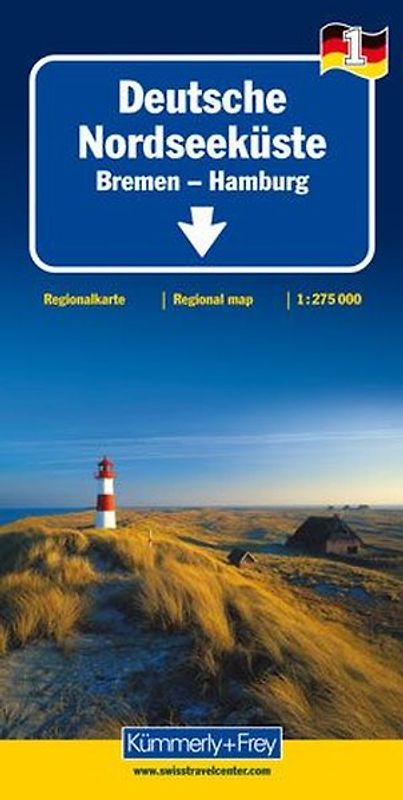 Kümmerly+Frey Regional-Strassenkarte 1 Deutsche Nordseeküste 1:275.000