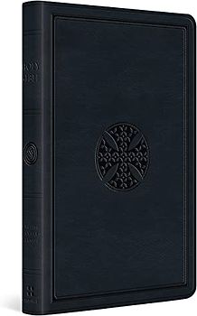 ESV Large Print Value Thinline Bible (Trutone, Navy, Mosaic Cross Design)
