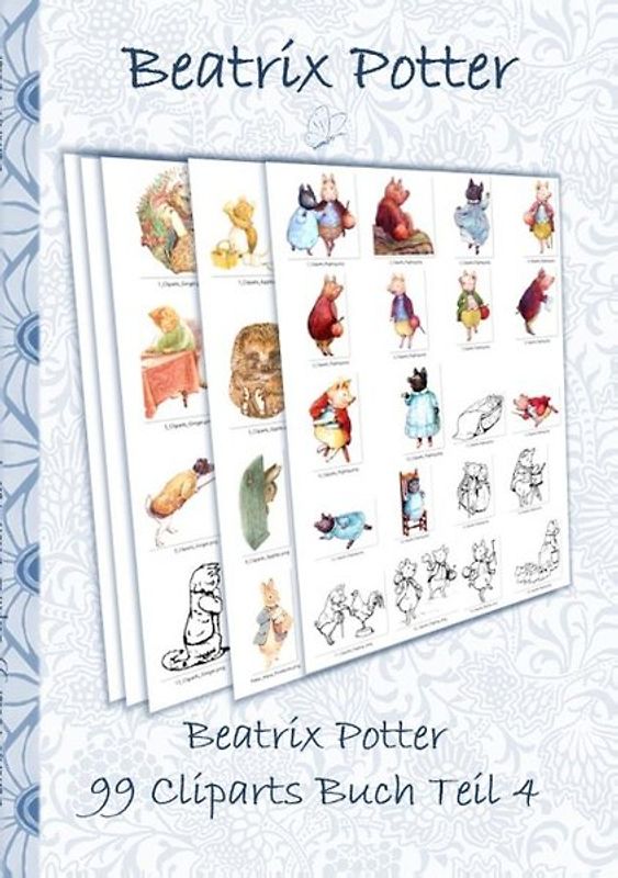 Beatrix Potter 99 Cliparts Buch Teil 4 ( Peter Hase )