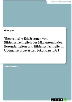 Theoretische Erklärungen  von Bildungsnachteilen der Migrantenkinder. Besonderheiten und Bildungsnachteile im Übergangsprozess zur Sekundarstufe I
