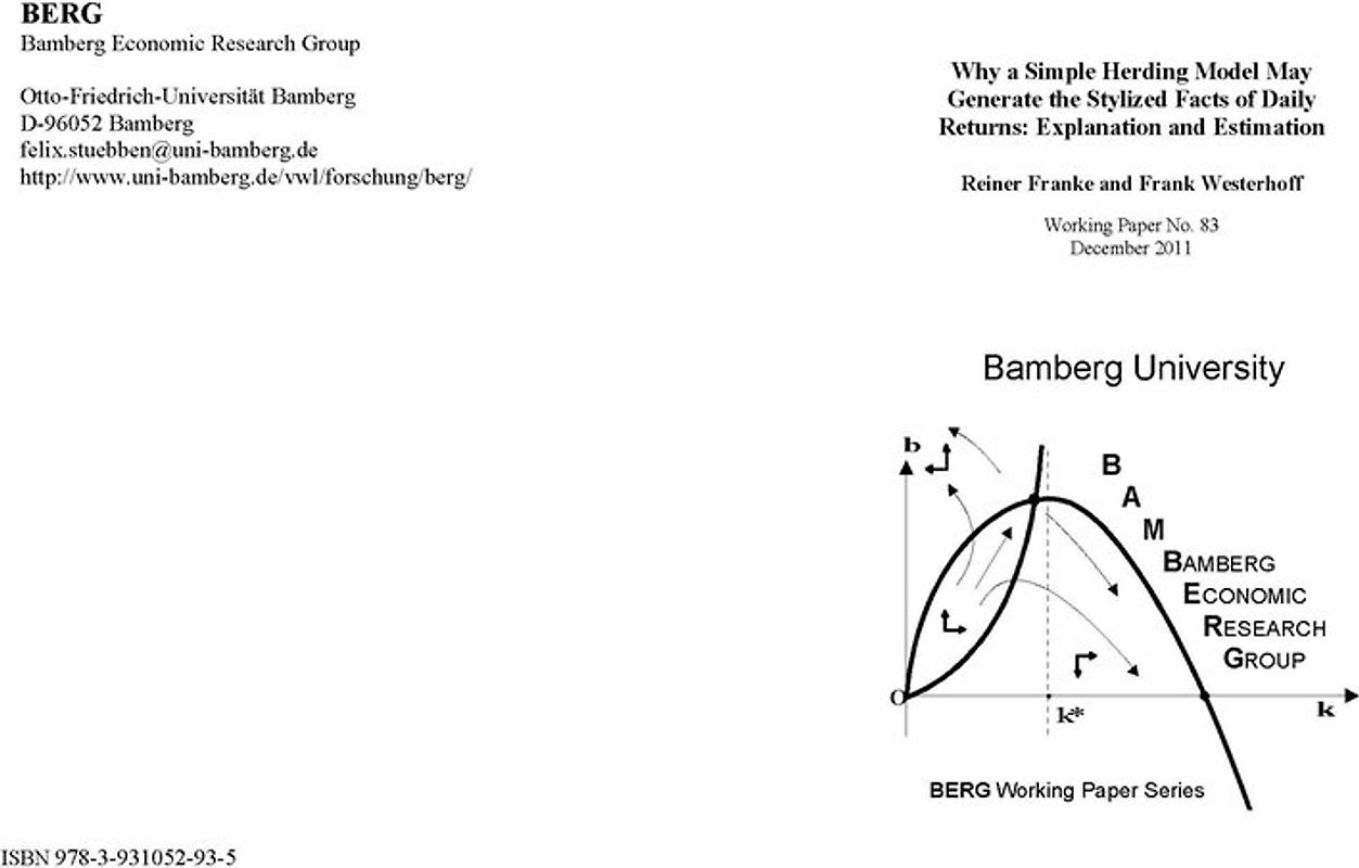 Why a Simple Herding Model May Generate the Stylized Facts of Daily Returns: Explanation and Estimation