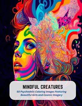 Mindful Creatures: 50 Psychedelic Coloring Images Featuring Beautiful Girls and Cosmic Imagery