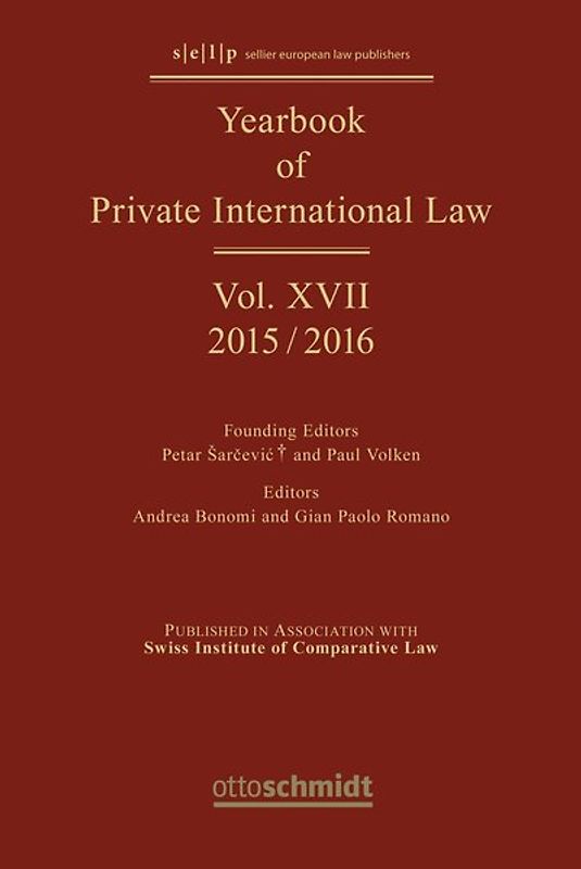 Yearbook of Private International Law Vol. XVII – 2015/2016