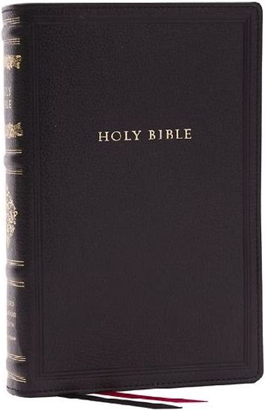 RSV Personal Size Bible with Cross References, Black Genuine Leather, Thumb Indexed, (Sovereign Collection)