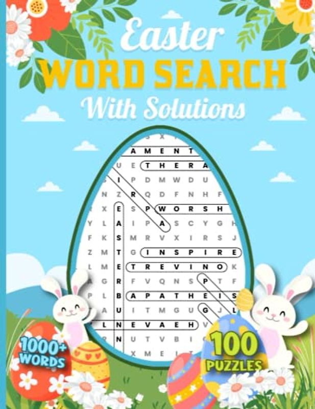 Easter Word Search Book for Adults and Seniors with Solutions - 100 Word Search Puzzles