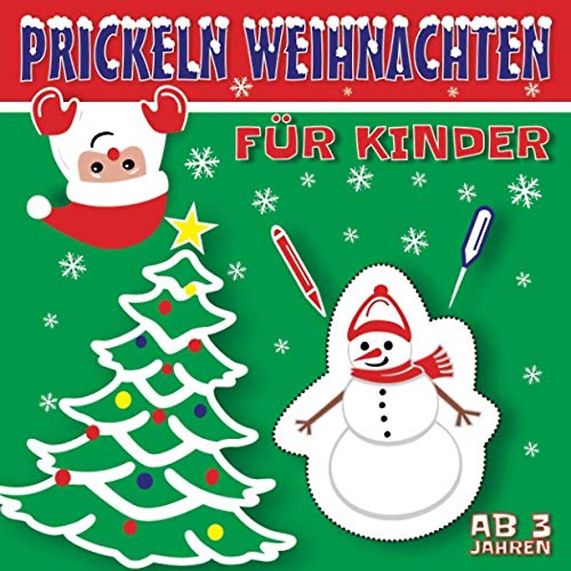 Prickeln Weihnachten Für Kinder: Prickel Block | Motive rund um die Weihnachtszeit und den Winter | Basteln ab 3 Jahre | Prickelbilder