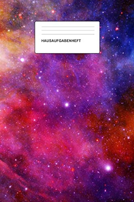 Hausaufgabenheft: Das Hausaufgabenheft für Grundschule und Co. mit tollen Tiermotiven, Softcover, Motiv: Galaxie