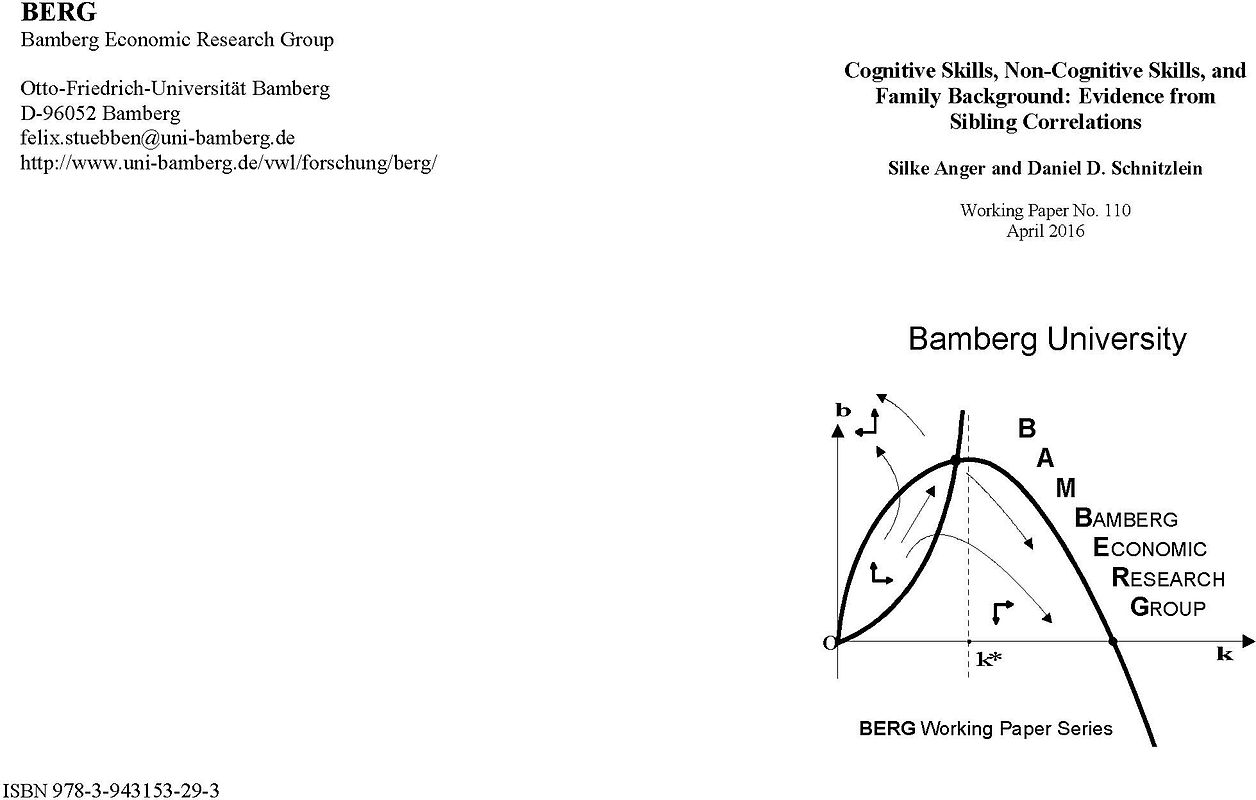 Cognitive Skills, Non-Cognitive Skills, and Family Background: Evidence from Sibling Correlations