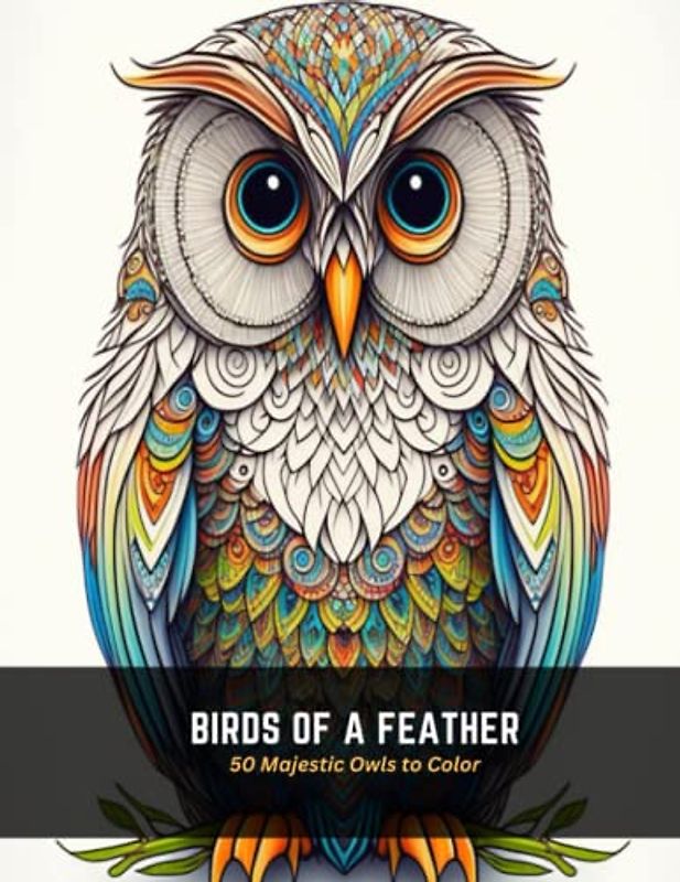 Birds of a Feather: 50 Majestic Owls to Color