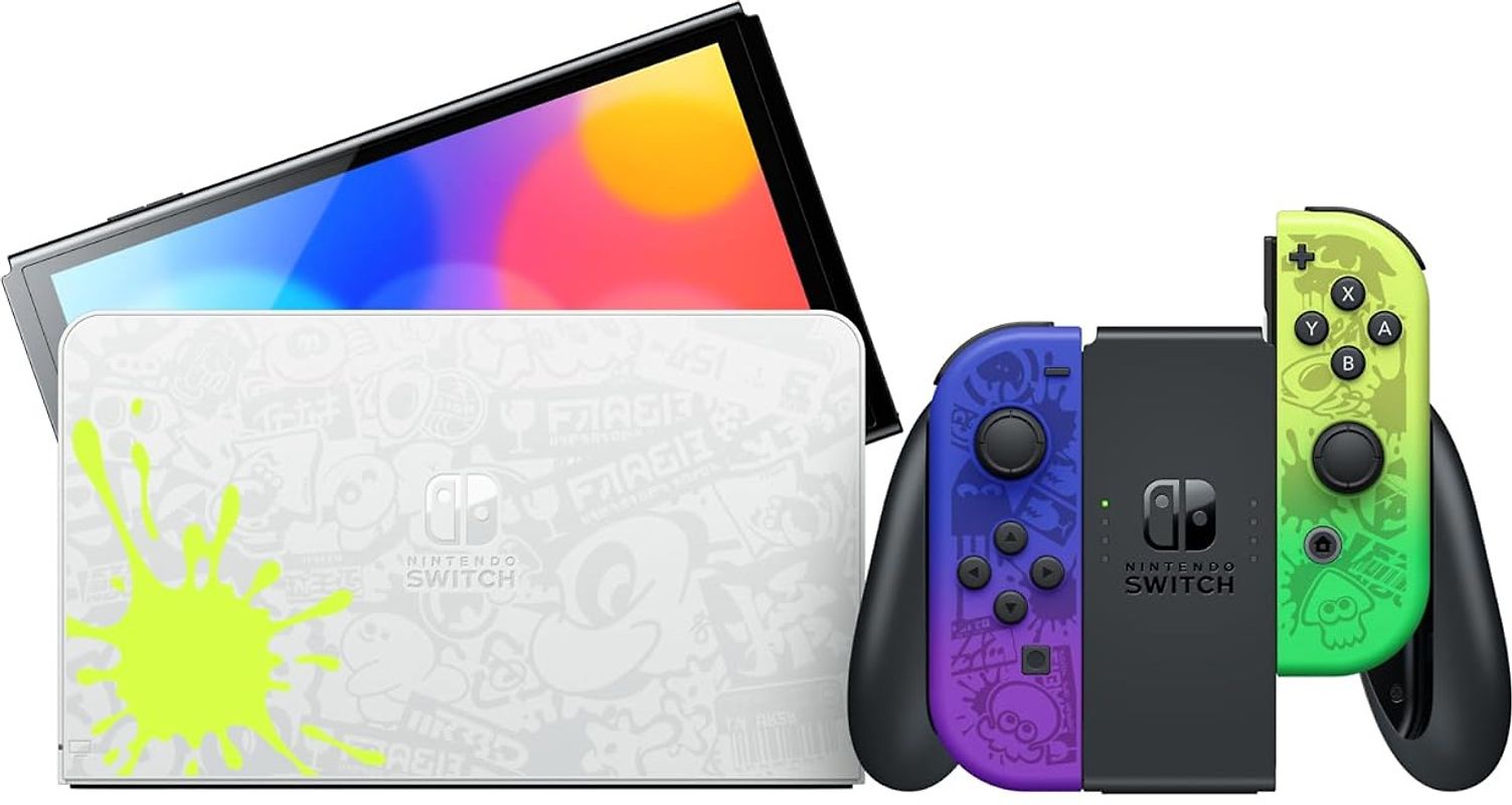 Nintendo Switch OLED 64 GB [Splatoon 3 Edición mandos multicolor incluídos] blanco
