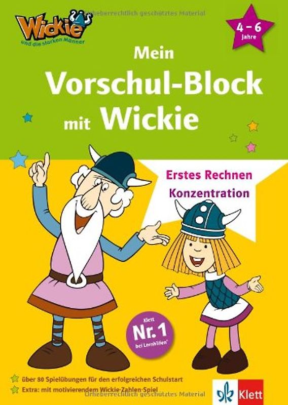 Mein Vorschul-Block mit Wickie. Erstes Rechnen - Konzentration. 4 – 6 Jahre