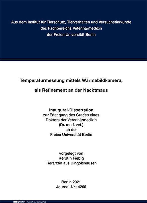 Temperaturmessung mittels Wärmebildkamera, als Refinement an der Nacktmaus