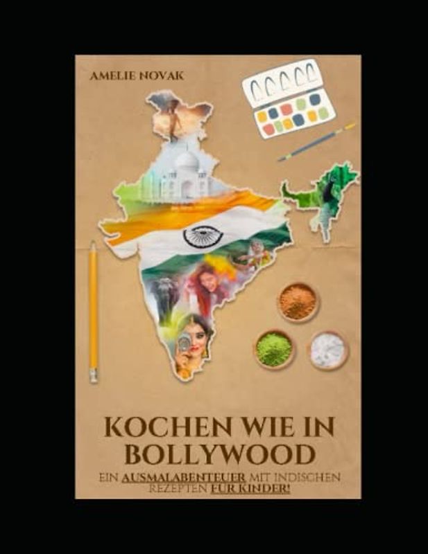 Kochen wie in Bollywood: Ein Ausmalabenteuer mit indischen Rezepten für Kinder!