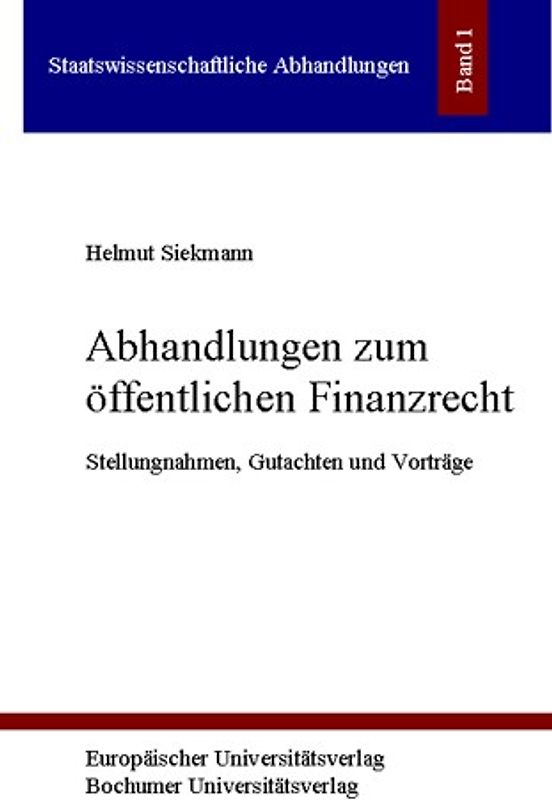 Abhandlungen zum öffentlichen Finanzrecht