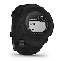 Garmin Instinct 2 Solar Tactical editie 45 mm zwart met een zwart siliconen polsband