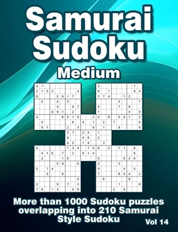 Medium Samurai Sudoku: Samurai Style Puzzle Book for Adults with 210 Variations