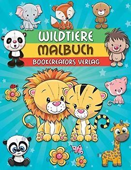 Wildtiere Malbuch: Bezaubernde Tier-Designs & Muster für Kinder (Afrikanische und Waldtiere, Vögel und mehr)