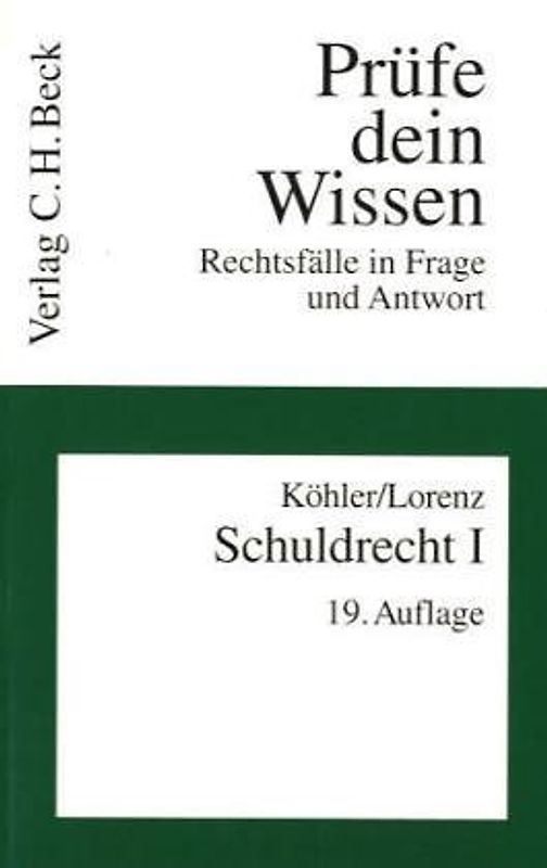 BGB. Recht der Schuldverhältnisse I: Allgemeiner Teil