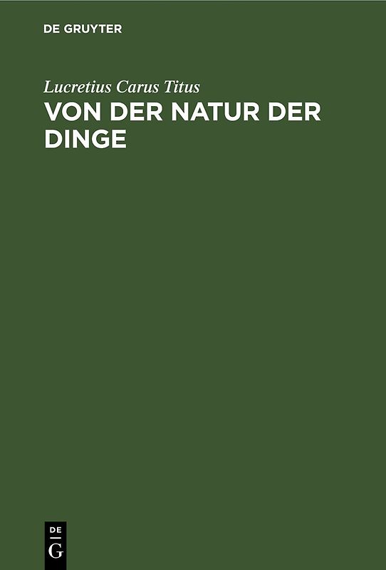 Von der Natur der Dinge