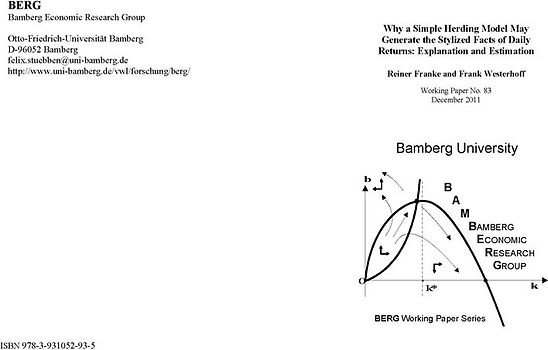 Why a Simple Herding Model May Generate the Stylized Facts of Daily Returns: Explanation and Estimation