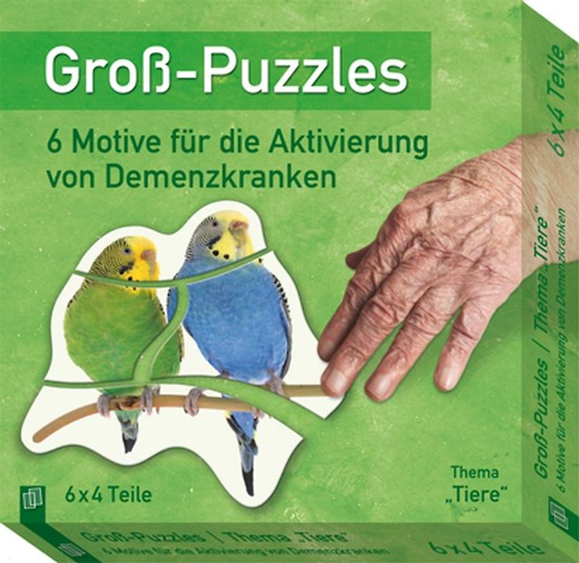 Groß-Puzzles: Thema „Tiere“. 6 Motive für die Aktivierung von Demenzkranken